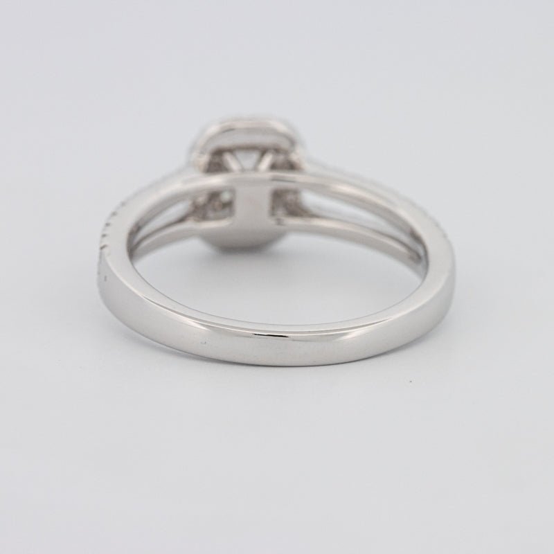 0.50 CT Emerald Cut Halo Solitaire with Split Band - ZIZOV DIAMONDS