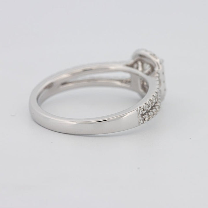 0.50 CT Emerald Cut Halo Solitaire with Split Band - ZIZOV DIAMONDS