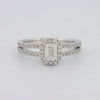 0.50 CT Emerald Cut Halo Solitaire with Split Band - ZIZOV DIAMONDS