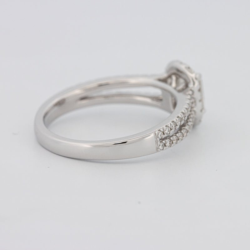 0.50 CT Emerald Cut Halo Solitaire with Split Band - ZIZOV DIAMONDS