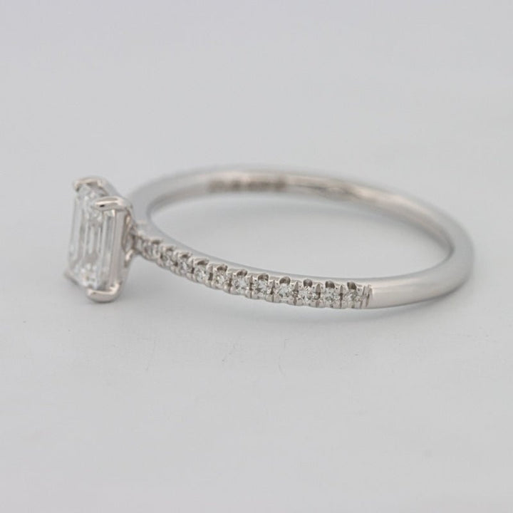 0.50 CT Emerald Solitaire Pavé Ring - ZIZOV DIAMONDS