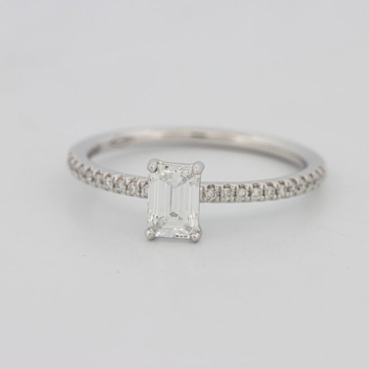 0.50 CT Emerald Solitaire Pavé Ring - ZIZOV DIAMONDS