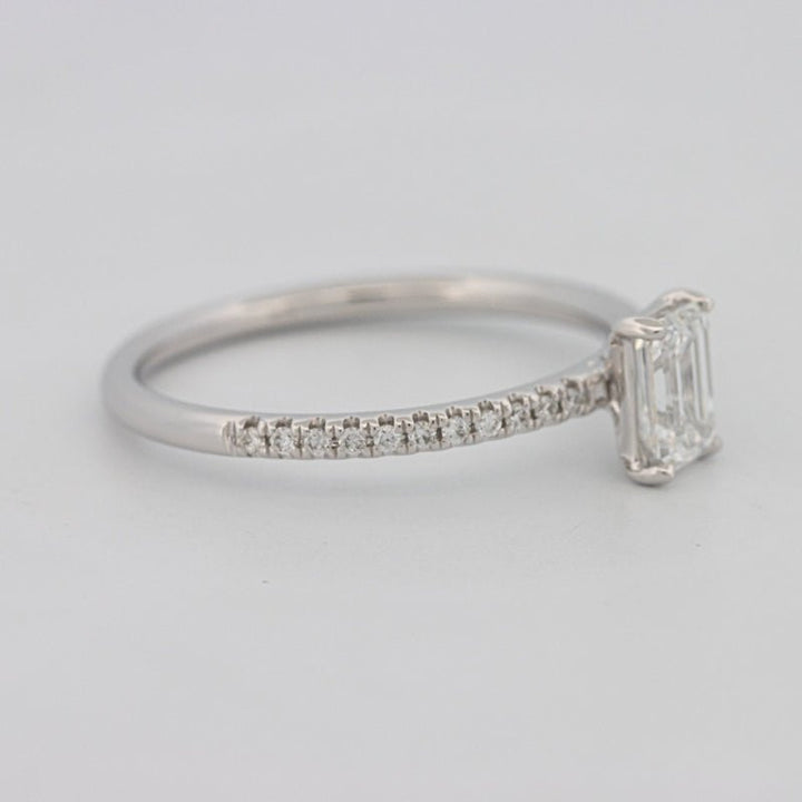 0.50 CT Emerald Solitaire Pavé Ring - ZIZOV DIAMONDS