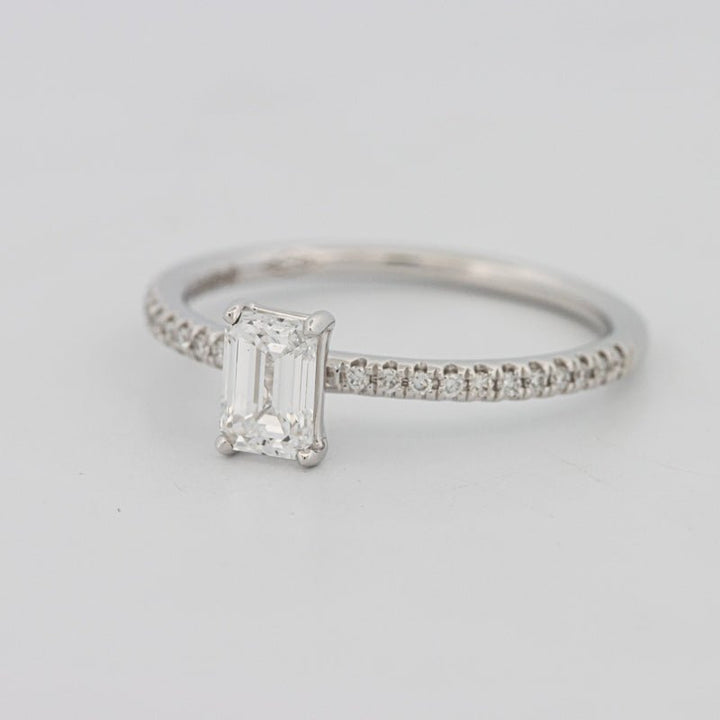 0.50 CT Emerald Solitaire Pavé Ring - ZIZOV DIAMONDS