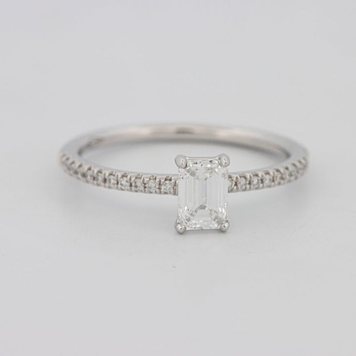 0.50 CT Emerald Solitaire Pavé Ring - ZIZOV DIAMONDS