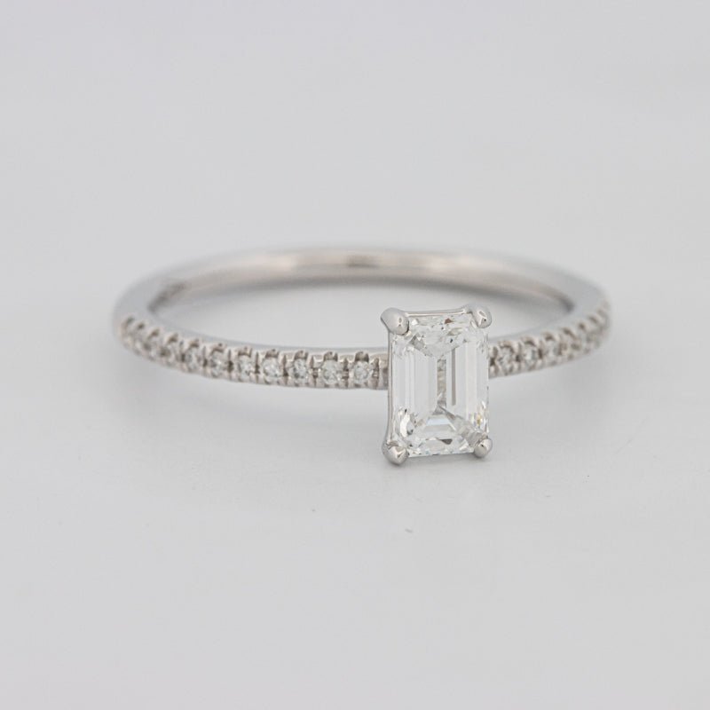 0.50 CT Emerald Solitaire Pavé Ring - ZIZOV DIAMONDS