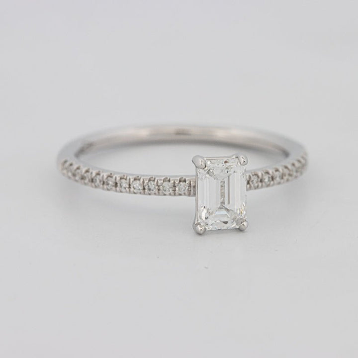 0.50 CT Emerald Solitaire Pavé Ring - ZIZOV DIAMONDS