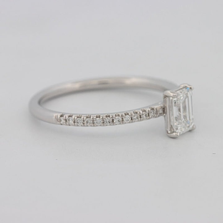 0.50 CT Emerald Solitaire Pavé Ring - ZIZOV DIAMONDS