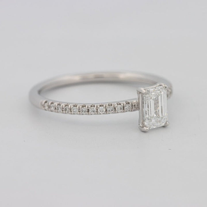 0.50 CT Emerald Solitaire Pavé Ring - ZIZOV DIAMONDS