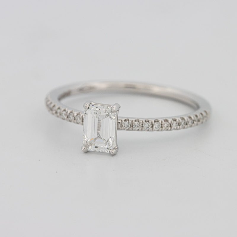 0.50 CT Emerald Solitaire Pavé Ring - ZIZOV DIAMONDS