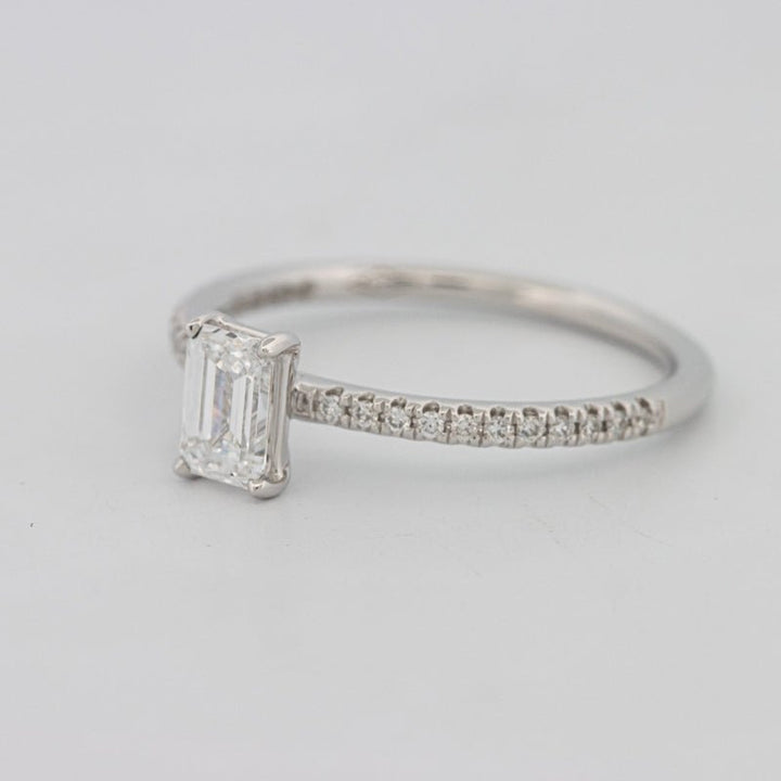 0.50 CT Emerald Solitaire Pavé Ring - ZIZOV DIAMONDS