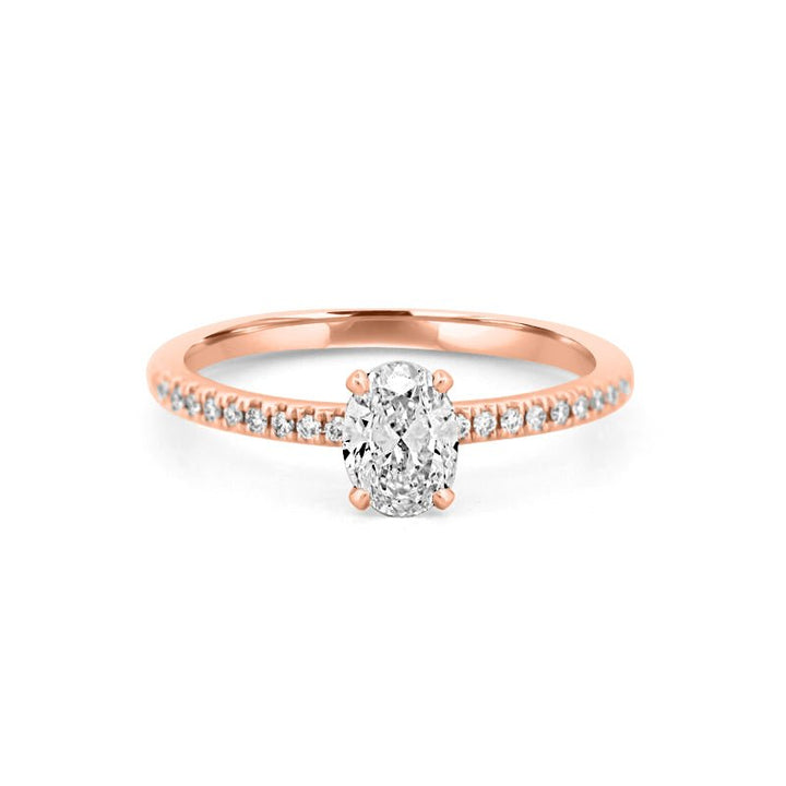 0.50 CT Oval Cut Solitaire Pavé Ring - ZIZOV DIAMONDS