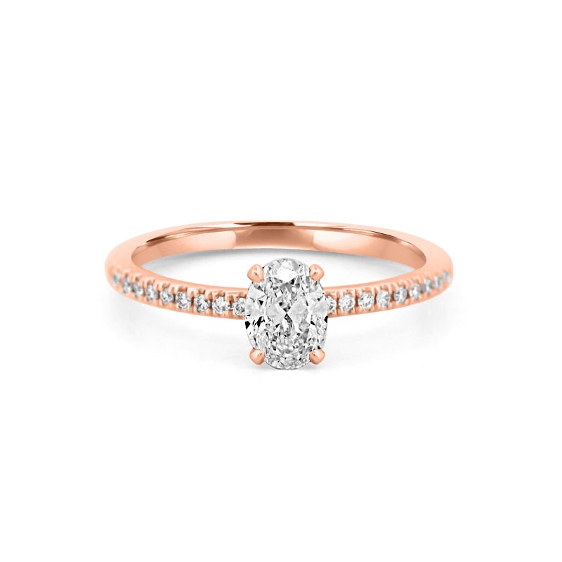 0.50 CT Oval Cut Solitaire Pavé Ring - ZIZOV DIAMONDS