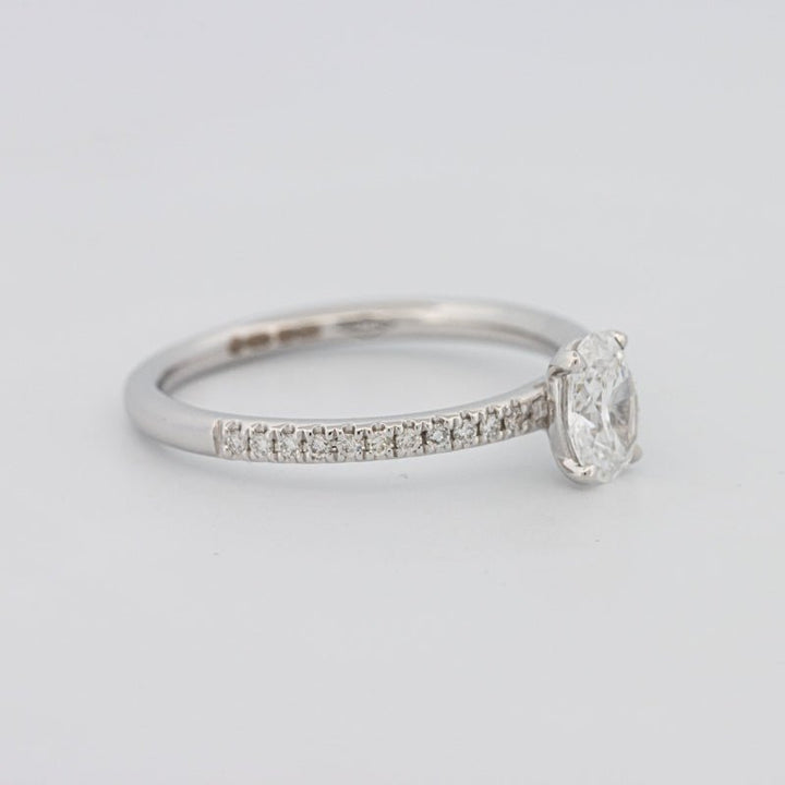 0.50 CT Oval Cut Solitaire Pavé Ring - ZIZOV DIAMONDS