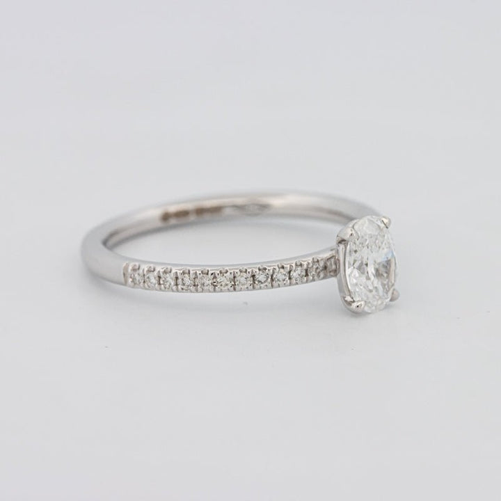 0.50 CT Oval Cut Solitaire Pavé Ring - ZIZOV DIAMONDS