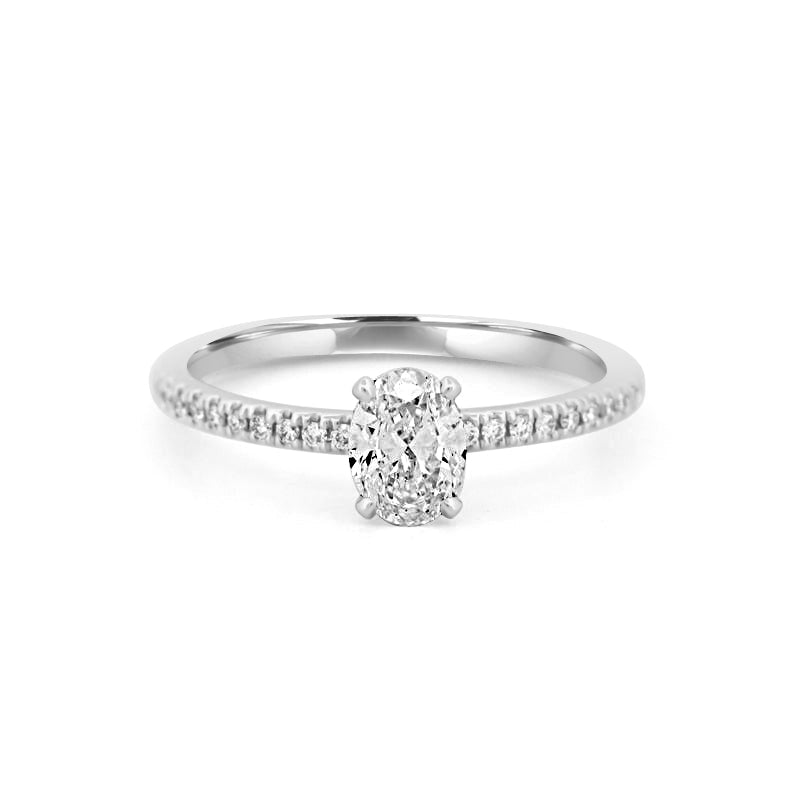 0.50 CT Oval Cut Solitaire Pavé Ring - ZIZOV DIAMONDS