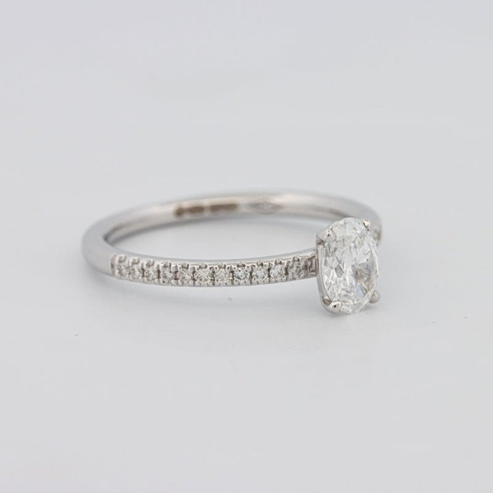 0.50 CT Oval Cut Solitaire Pavé Ring - ZIZOV DIAMONDS