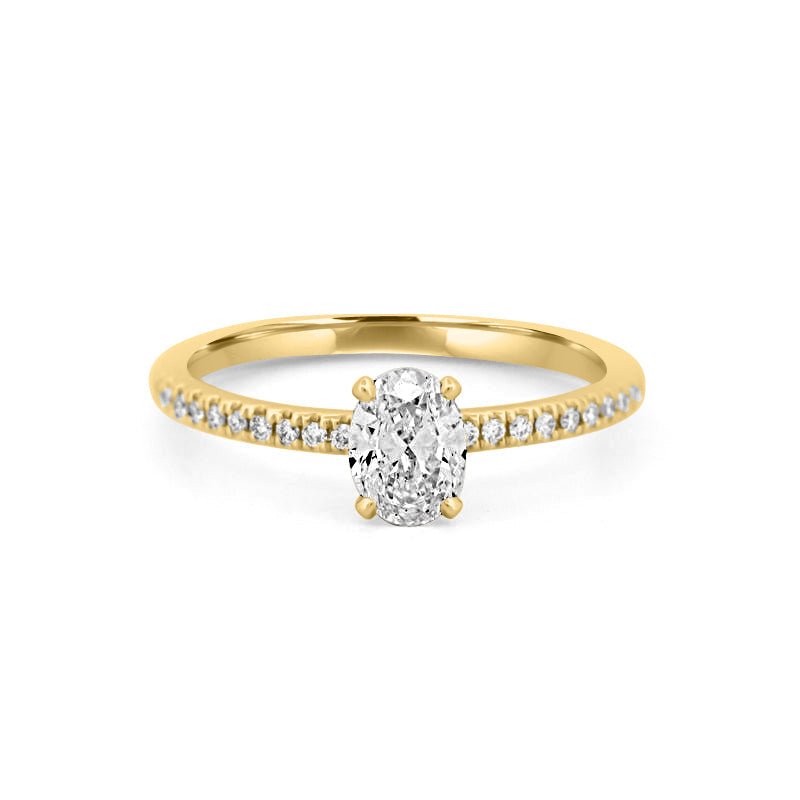 0.50 CT Oval Cut Solitaire Pavé Ring - ZIZOV DIAMONDS