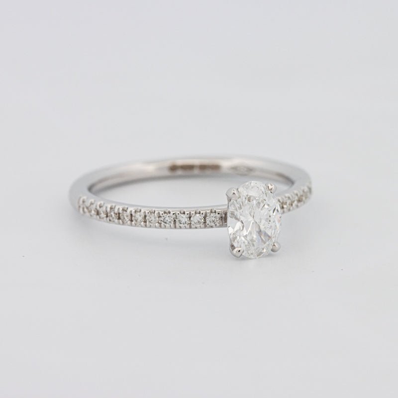 0.50 CT Oval Cut Solitaire Pavé Ring - ZIZOV DIAMONDS