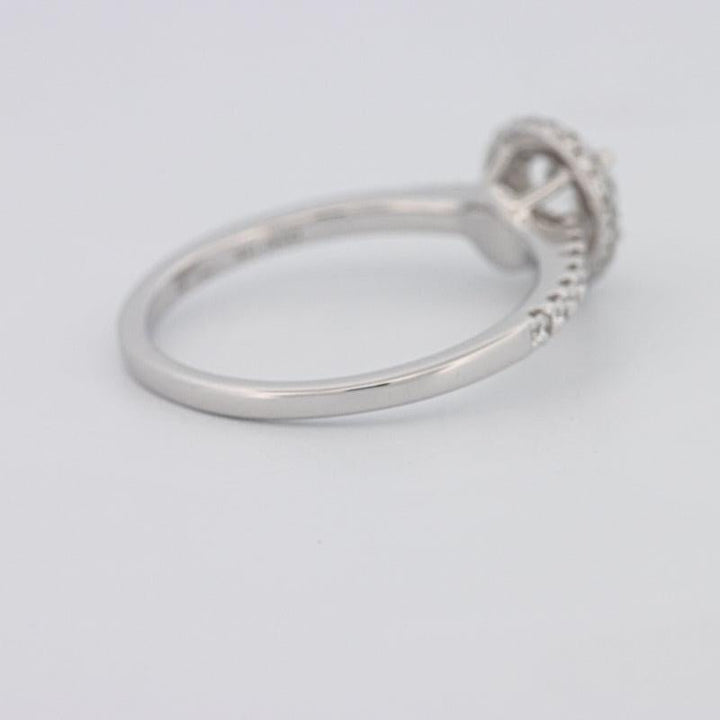 0.50 CT Round Halo Solitaire Pavé Ring - ZIZOV DIAMONDS