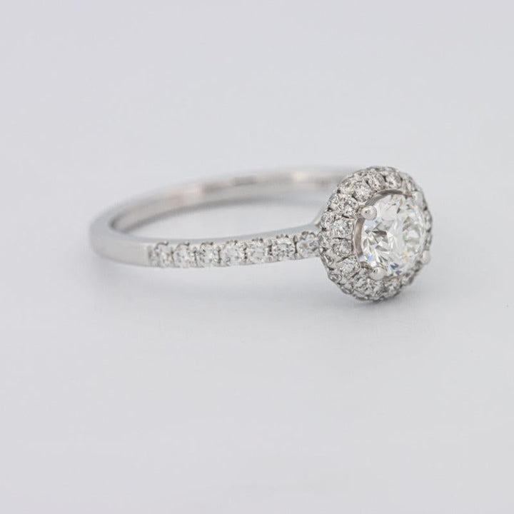 0.50 CT Round Halo Solitaire Pavé Ring - ZIZOV DIAMONDS