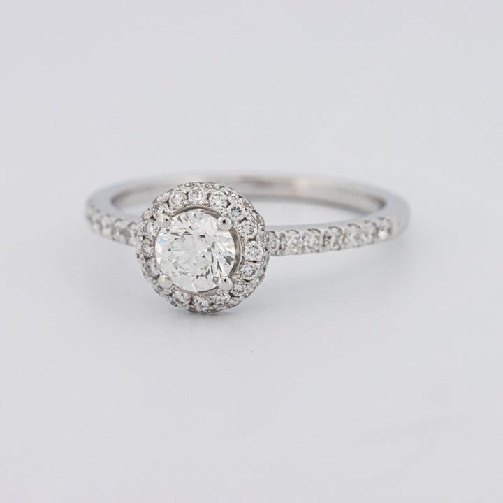 0.50 CT Round Halo Solitaire Pavé Ring - ZIZOV DIAMONDS