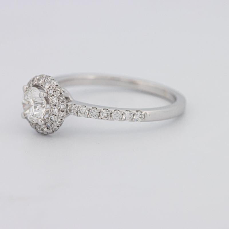 0.50 CT Round Halo Solitaire Pavé Ring - ZIZOV DIAMONDS