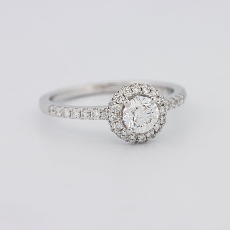 0.50 CT Round Halo Solitaire Pavé Ring - ZIZOV DIAMONDS