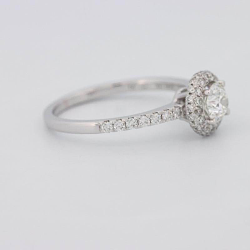 0.50 CT Round Halo Solitaire Pavé Ring - ZIZOV DIAMONDS