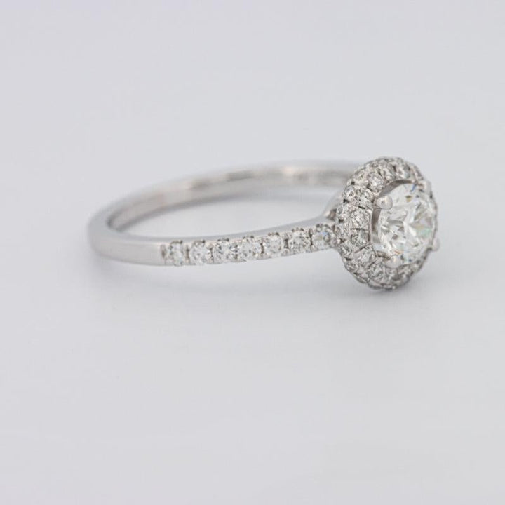 0.50 CT Round Halo Solitaire Pavé Ring - ZIZOV DIAMONDS