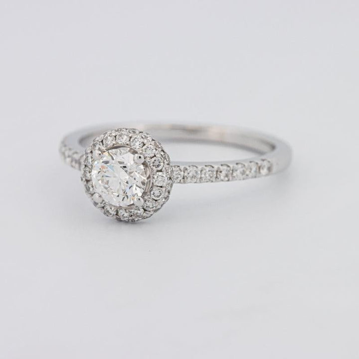 0.50 CT Round Halo Solitaire Pavé Ring - ZIZOV DIAMONDS