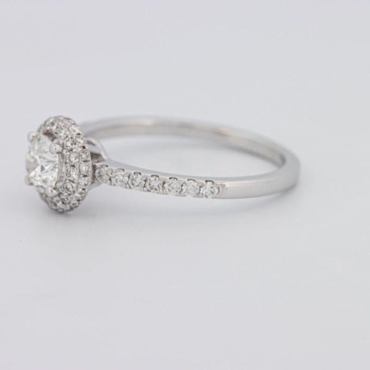 0.50 CT Round Halo Solitaire Pavé Ring - ZIZOV DIAMONDS