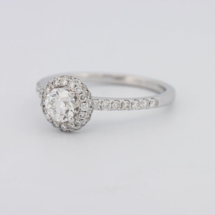 0.50 CT Round Halo Solitaire Pavé Ring - ZIZOV DIAMONDS