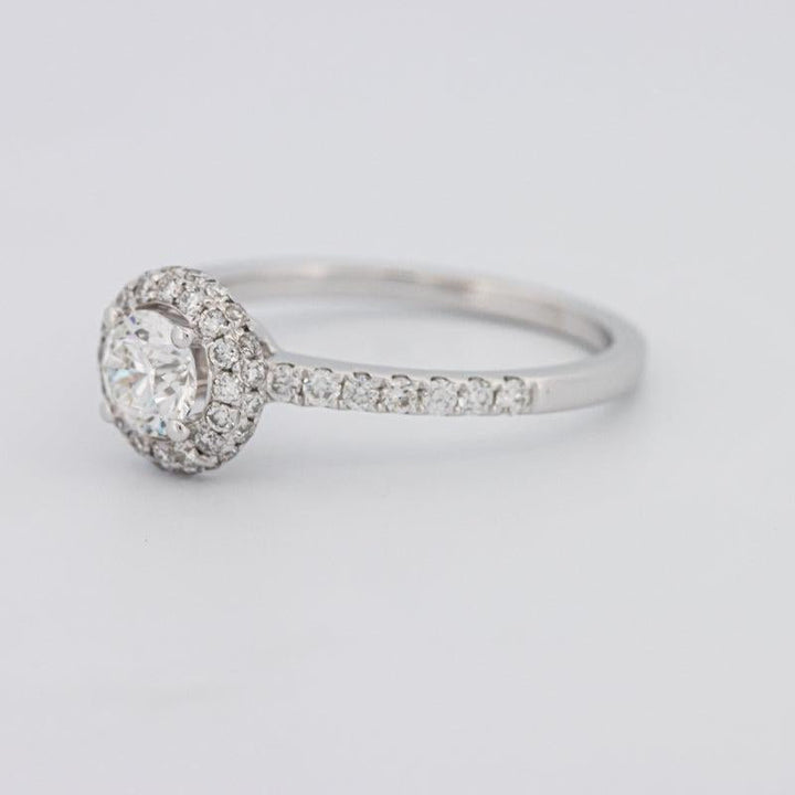 0.50 CT Round Halo Solitaire Pavé Ring - ZIZOV DIAMONDS
