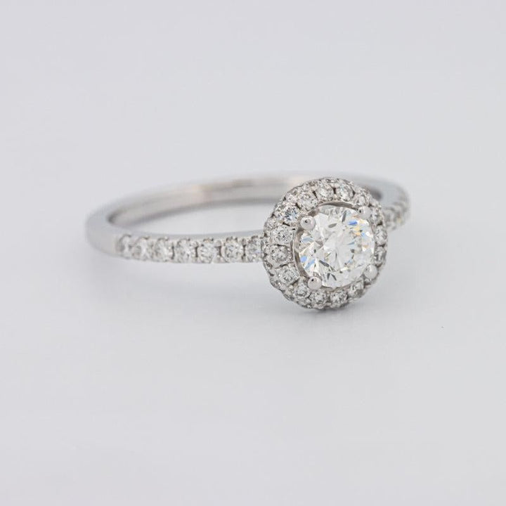 0.50 CT Round Halo Solitaire Pavé Ring - ZIZOV DIAMONDS