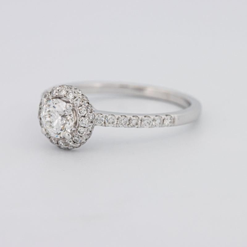 0.50 CT Round Halo Solitaire Pavé Ring - ZIZOV DIAMONDS