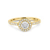 0.50 CT Round Halo Solitaire Pavé Ring - ZIZOV DIAMONDS