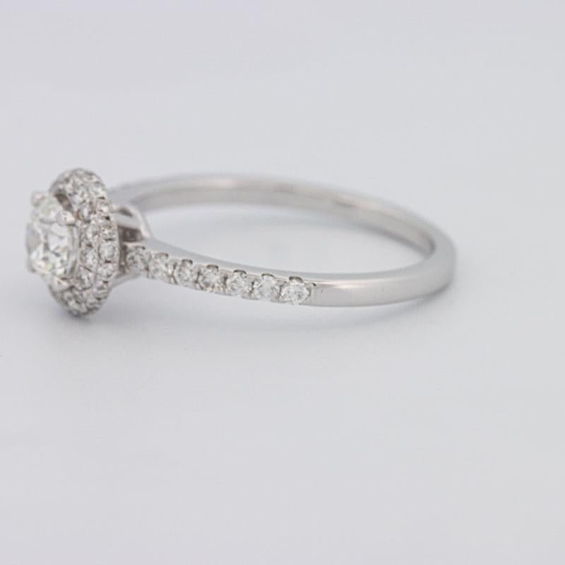 0.50 CT Round Halo Solitaire Pavé Ring - ZIZOV DIAMONDS