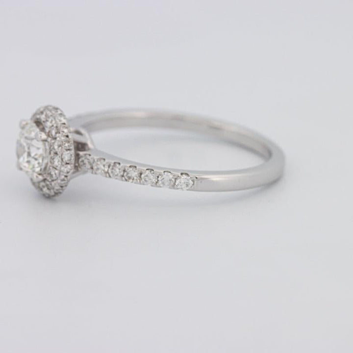 0.50 CT Round Halo Solitaire Pavé Ring - ZIZOV DIAMONDS