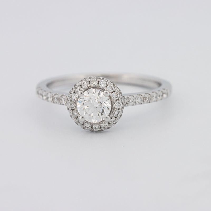 0.50 CT Round Halo Solitaire Pavé Ring - ZIZOV DIAMONDS