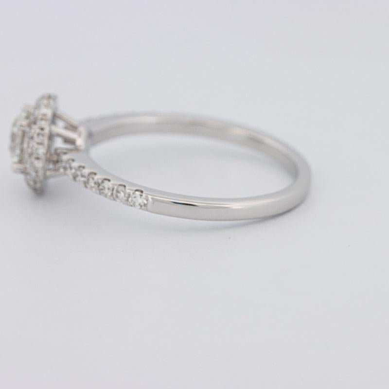 0.50 CT Round Halo Solitaire Pavé Ring - ZIZOV DIAMONDS