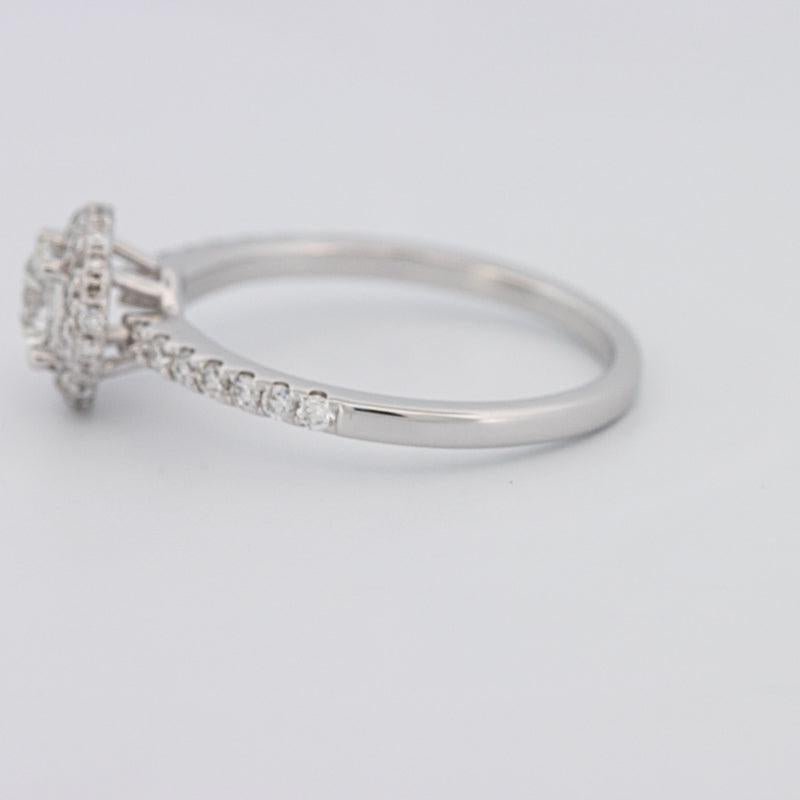 0.50 CT Round Halo Solitaire Pavé Ring - ZIZOV DIAMONDS