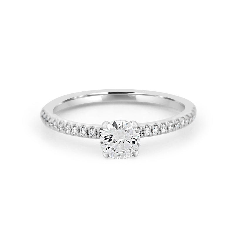 0.50 CT Round Solitaire Pavé Ring - ZIZOV DIAMONDS