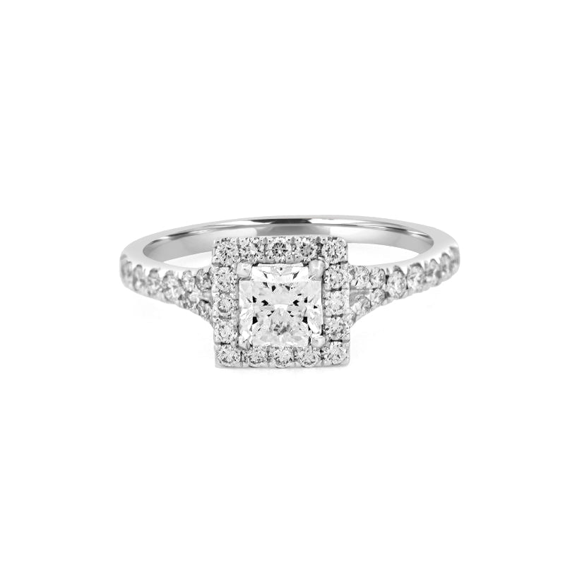 0.50 CT Square Radiant Halo Diamond ring - ZIZOV DIAMONDS