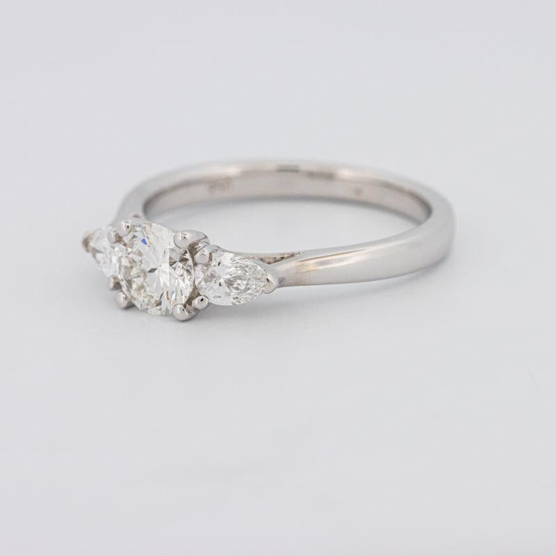 0.55 CT Round Cut Solitaire Ring with Pear - shapes on the sides - ZIZOV DIAMONDS