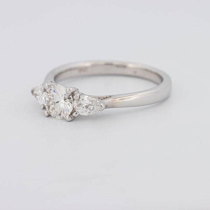 0.55 CT Round Cut Solitaire Ring with Pear - shapes on the sides - ZIZOV DIAMONDS