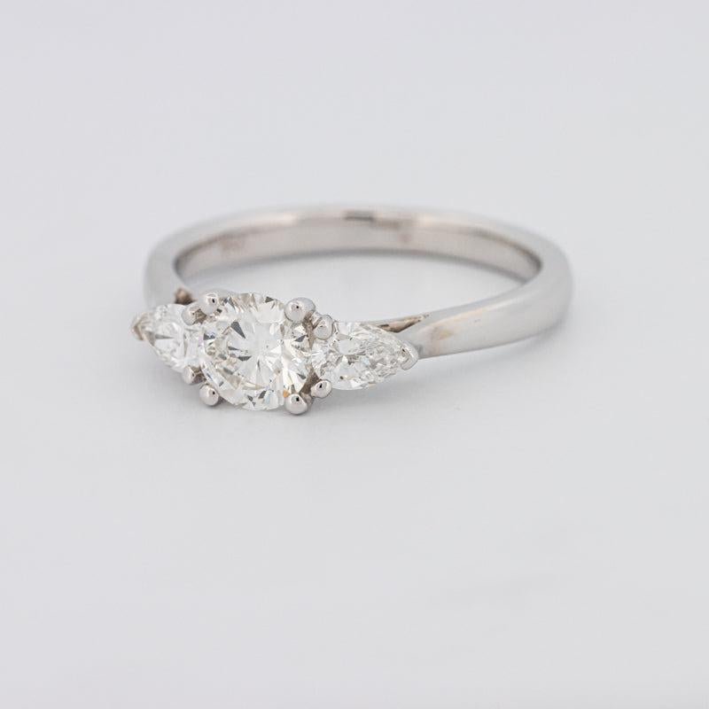 0.55 CT Round Cut Solitaire Ring with Pear - shapes on the sides - ZIZOV DIAMONDS