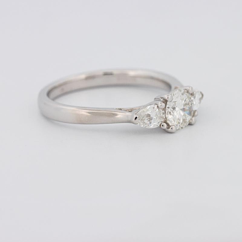 0.55 CT Round Cut Solitaire Ring with Pear - shapes on the sides - ZIZOV DIAMONDS