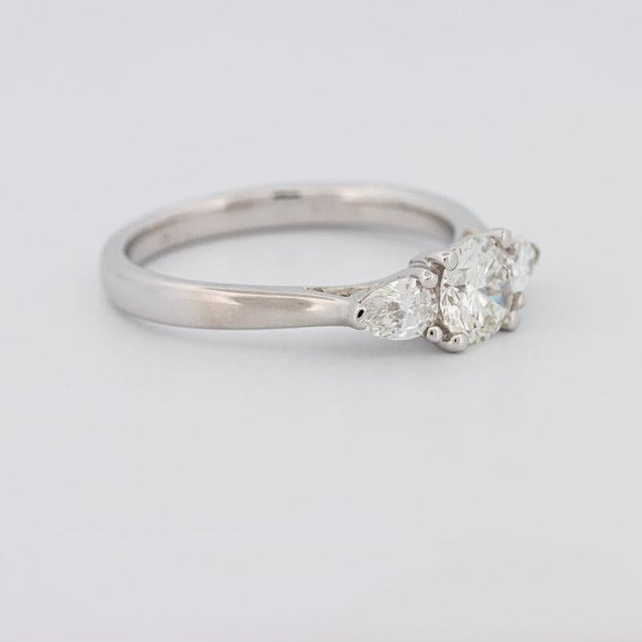 0.55 CT Round Cut Solitaire Ring with Pear - shapes on the sides - ZIZOV DIAMONDS