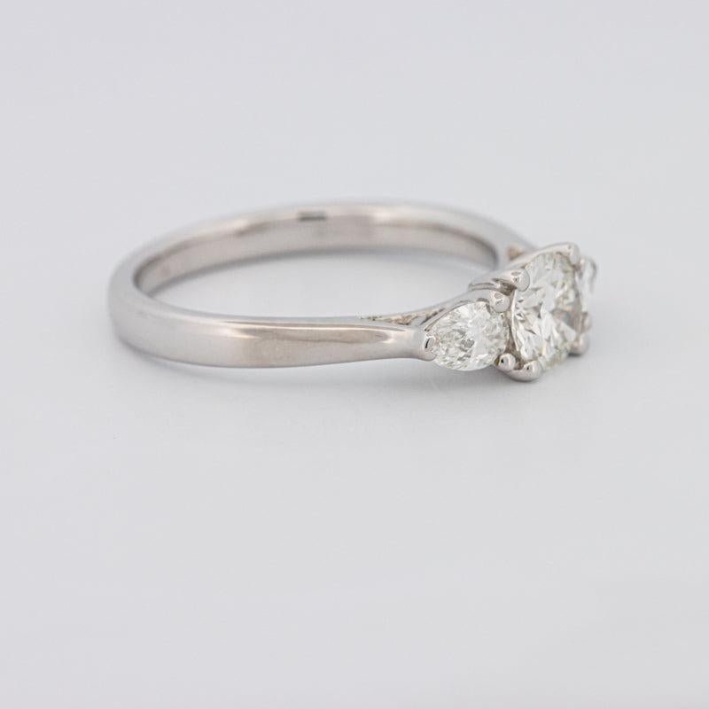 0.55 CT Round Cut Solitaire Ring with Pear - shapes on the sides - ZIZOV DIAMONDS